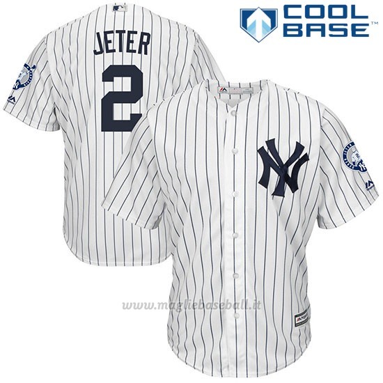 Maglia Baseball Uomo New York Yankees Derek Jeter Bianco Retirement 1ªCool Base